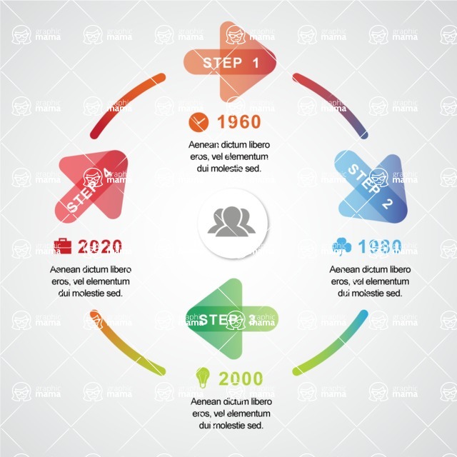 Infographic Templates Collection - Vector, Photoshop, PowerPoint, Google Slides - Colorful Timeline With Arrows Infographic Template Design